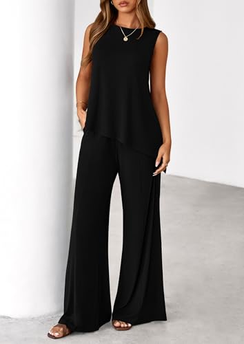 PRETTYGARDEN Women's Summer 2-Piece Lounge Set, XS-XL Black