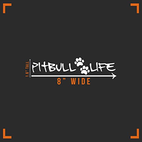 Pitbull Dog Decal Vinyl Sticker - 8" x 1" - White