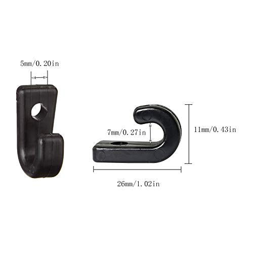 10-Pack Kayak J Hooks - Black Nylon Lashing Hooks for Boating