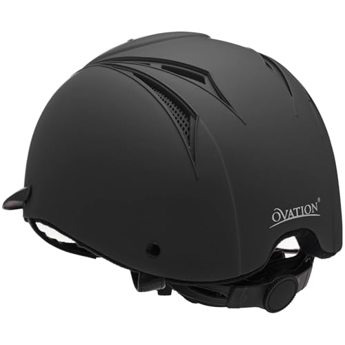Adult Deluxe Schooler Riding Helmet - Lightweight Adjustable - Black Medium-Large