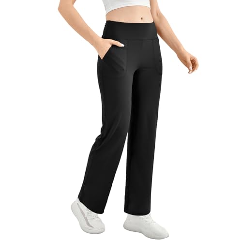 Walifrey Wide Leg Yoga Pants for Women with Pockets