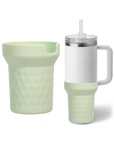 Silicone Water Bottle Boot - Anti-Slip Protective Sleeve, 30 Ounces Mist Green