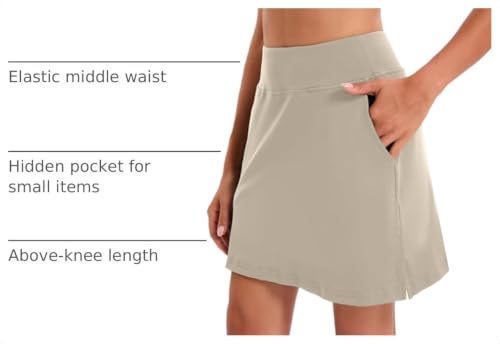Oyamiki Women's Active Skort — Khaki Large Lightweight Tennis Golf Running