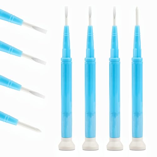 4 Pcs Plastic & Ceramic Screwdriver Set, Non-Conductive Slotted Screwdrivers for High-Frequency Circuit Adjustment, Precision Tools for Electronics Repair, Watchmaking, and Sensitive Equipment