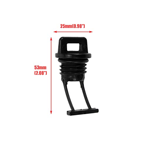 4 Pcs Black Plastic Hull Drain Plug Kit for Kayaks & Boats