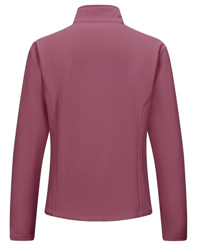 Women's Waterproof Softshell Jacket - Lightweight Fleece Lined Coat, 33,000ft, Dusty Rose, Small