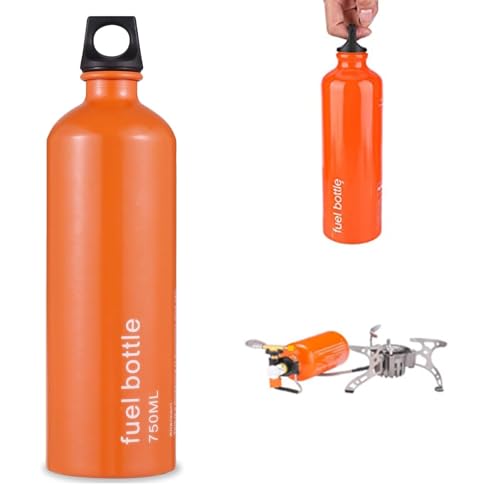 750ml Aluminum Fuel Bottle for Camping, Portable Kerosene & Petrol Container