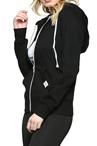 Urban Look Women's Active Long Sleeve Fleece Zip Hoodie X-Large Black Plus Size