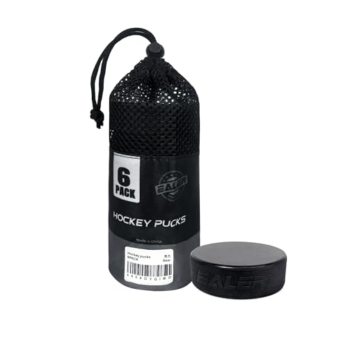 EALER Official Regulation Ice Hockey Pucks 6-Pack - 3 Inch Diameter, 6oz Junior & Senior Training Pucks