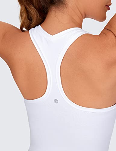 Butterluxe Racerback Tank Top for Women - White, Small