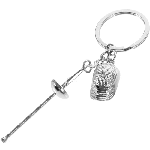Yardwe B Fencing Keychain Metal Souvenir for Fencer, Handbag Charm Gift