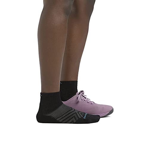 Darn Tough Vermont Women's Quarter Ultra-Lightweight Running Socks with Cushion, Medium White