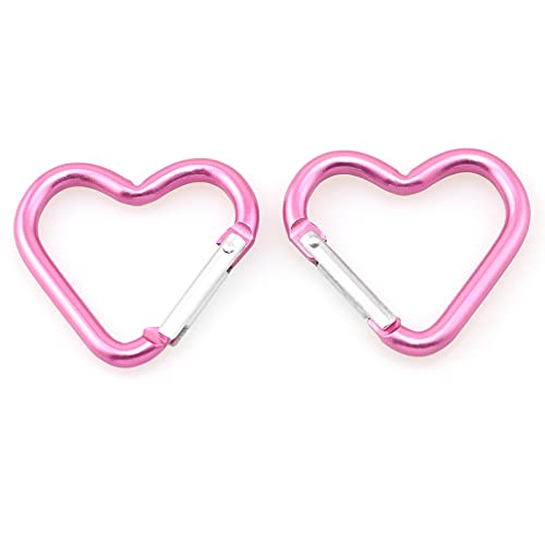 Heart-Shaped Aluminum Snap Hooks - 10PCS Rose Hermosa for Camping