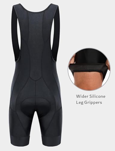 Przewalski Men’s 3D Padded Cycling Bib Shorts - Large, All Black