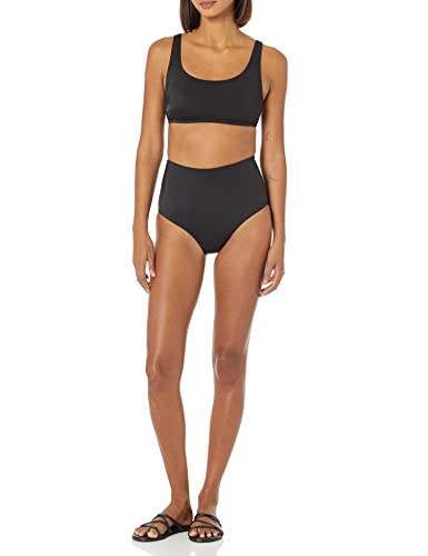 Scoop Neck Swim Crop Top - Medium / Washed Black