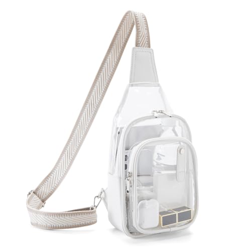 Clear Stadium Bag - Women's Crossbody Fanny Pack - Milk White