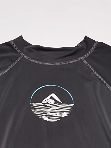 Boys' UPF 50 Sun Protective Rashguard Swim Shirt - Impact Charcoal