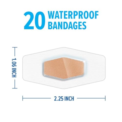Waterproof Bandages - 20 Count, Clear, 1-1/16" x 2-1/4"