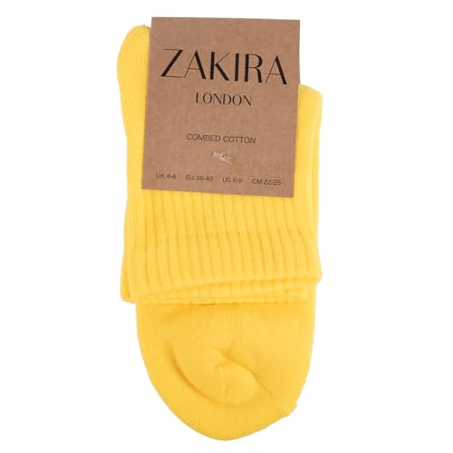 Athletic Sports Ankle Trainer Socks - Combed Cotton Terry - Yellow