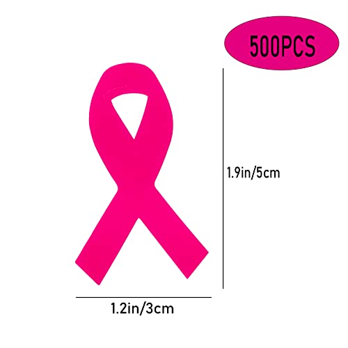 Pink Ribbon Stickers - 500 pcs Breast Cancer Awareness, Waterproof