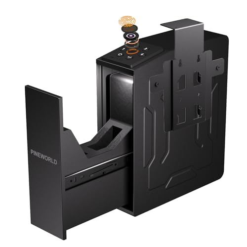 Biometric Handgun Safe with Auto Sliding Door & Keypad Access