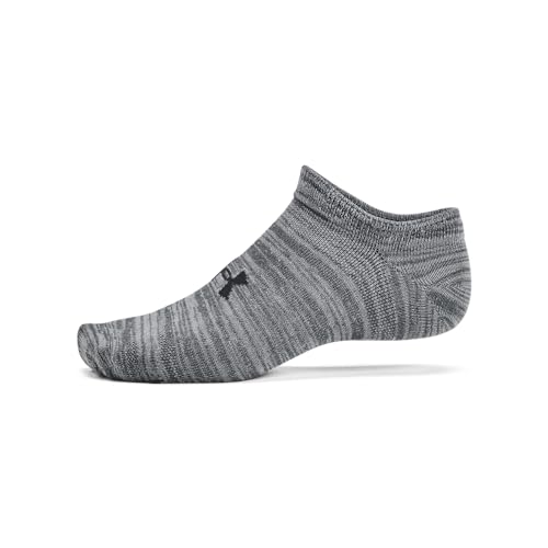 Under Armour Unisex Adult Essential No Show Socks 6 Pairs - Castlerock / Anthracite / Large