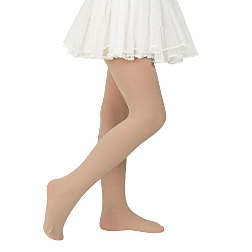 Ballet Dance Tights for Girls 3-6 Years - Nude & White