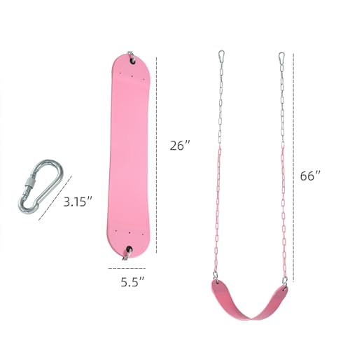 Pink Swing Seat - Heavy Duty Chain - Playground Swing Set Accessory