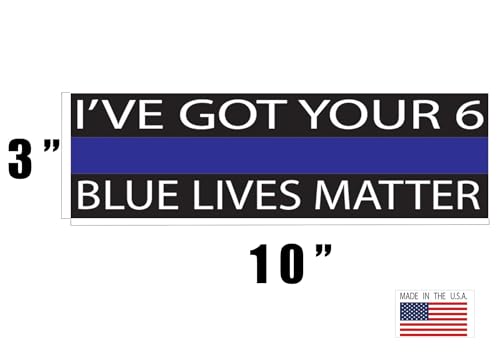 Thin Blue Line 10x3 Inch Blue Lives Matter Bumper Sticker