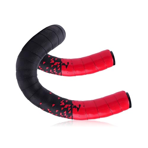 Shock-Absorbing Silicone Handlebar Tape for Road Bike - Black to Red, Set of 2