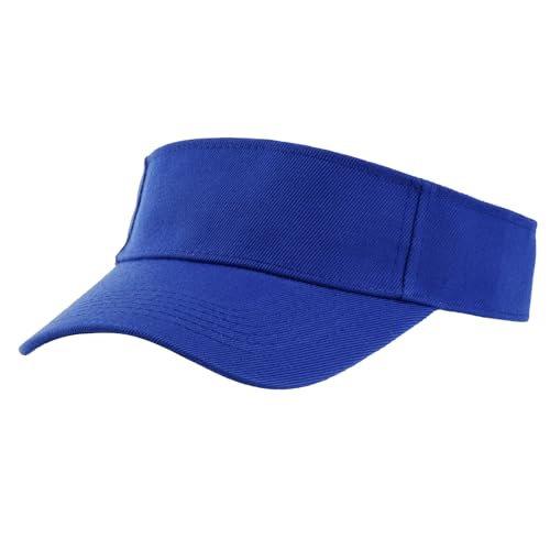 Adjustable Cotton Sun Visor Hat - Royal Blue UV Protection