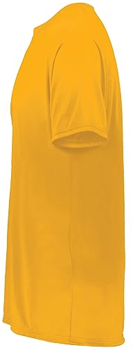 Holloway Boys Momentum Crew Neck T-Shirt XL Gold Moisture-Wicking UV Protection