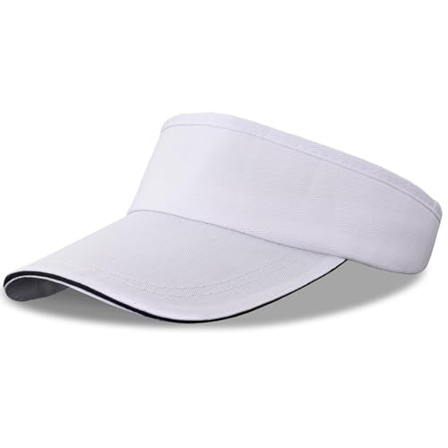 Unisex UV Protection Sun Visor Hat for Golf, Beach & Sports - White