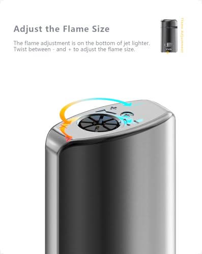 Windproof Jet Flame Lighter - Refillable Butane, Metal Body