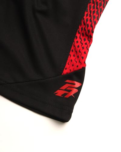 Boys Athletic Shorts - 2 Pack Quick Dry Basketball Gym Shorts with Pockets - Navy Neon/Black Red