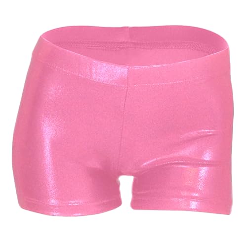 LUOUSE Girls Gymnastics Shorts 4T-12T Pink Sparkle Tumbling Dance Athletic Shorts 4-5T