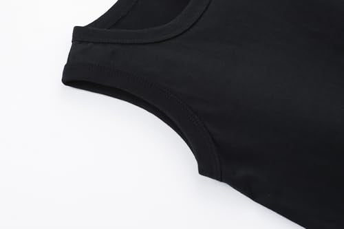 Toddler Tank Tops for Boys & Girls - Cotton Sleeveless Tee 4-5T Black