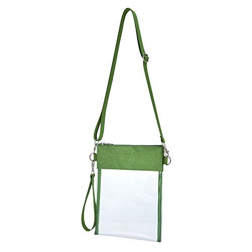 Clear Crossbody Bag - Stadium Approved Transparent Purse - Green