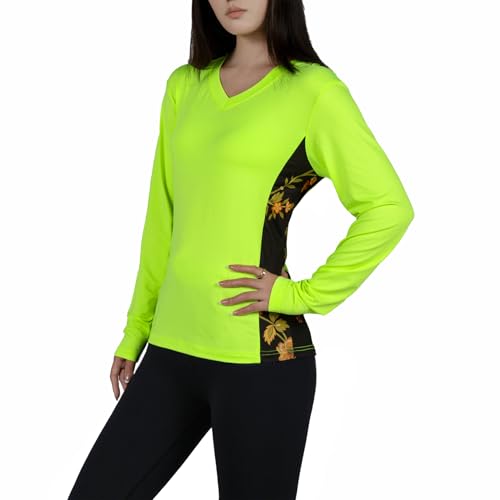 Women's UPF 50+ Sun Protection Long Sleeve Hiking Shirt - X-Small Yellow