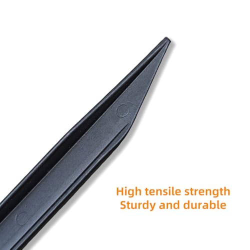 9-Inch Plastic Tent Stakes - Heavy Duty Black Camping Pegs, 16 Pack