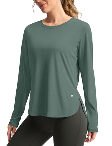 Women's Sun Protection Shirt UPF 50+ Long Sleeve Hiking & Workout Top - Malachite Green, Medium
