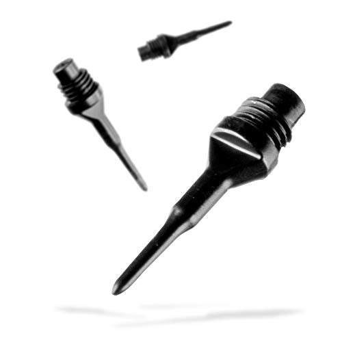 Tufflex II 1/4" Thread Soft Tip Dart Points - Black - 100 Pack