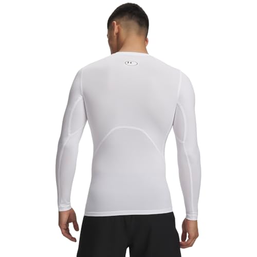 Under Armour Men's HeatGear Compression Long-Sleeve T-Shirt Medium White/Black