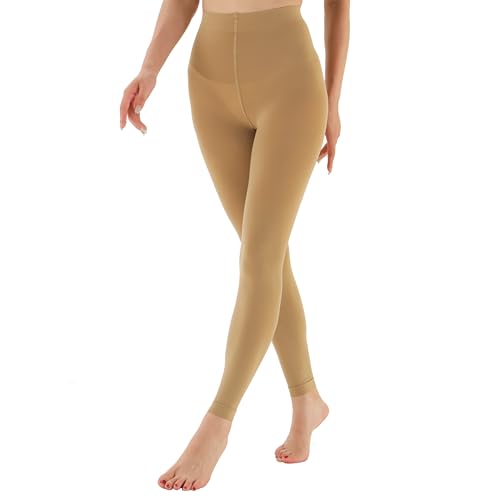 Super Opaque Footless Tights 120D - Women's Leggings - Small-Medium Nude