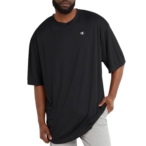 Champion Men's Big & Tall 3X-Large Black Sport T-Shirt Moisture Wicking Anti-Odor Athletic Tee