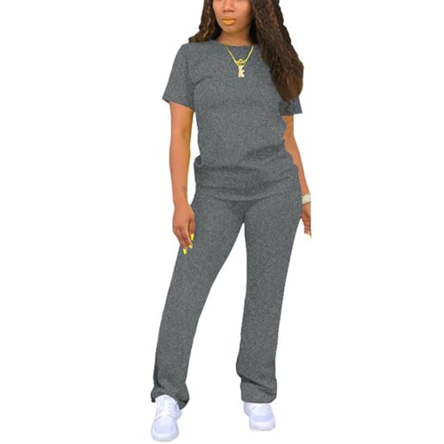 Nimsruc Women's Two Piece Casual Jogging Suit Set Dark Grey XL