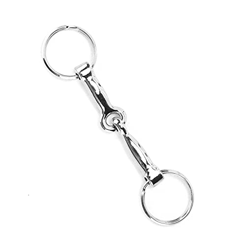 Horse Snaffle Bit Keychain - Silver Zinc Alloy Equestrian Jewelry
