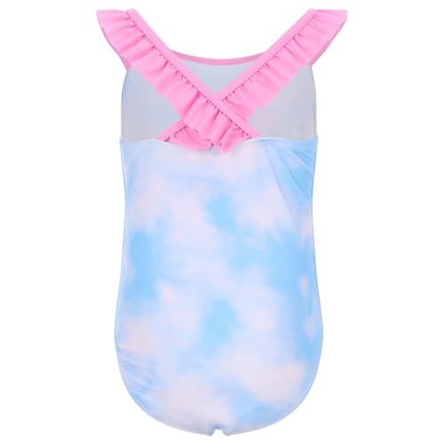 Bluey Girls' Tie-Dye One-Piece Swimsuit 7-8 Years - Pink & Blue Beach Wear