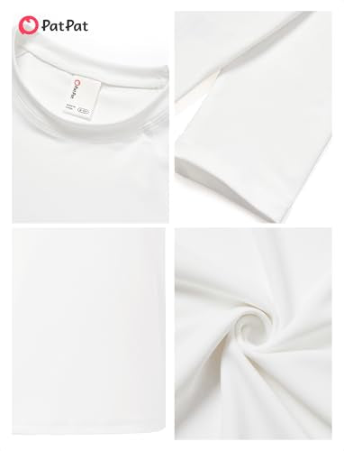 Boys UPF 50+ Long Sleeve Rash Guard Swim Shirt - White, 5-6 Years