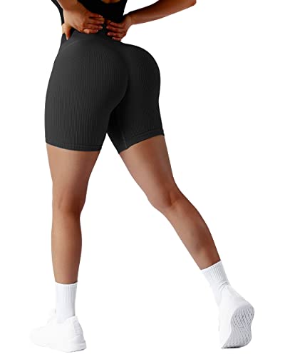 Women’s High Waist Ribbed Seamless Leggings for Yoga & Workout